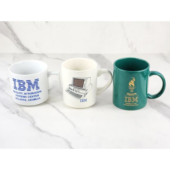 IBM Computer Facility Automation Coffee Mug 10oz Teacup 90s System 3 1/2" x3 Vtg - Picture 1 of 13